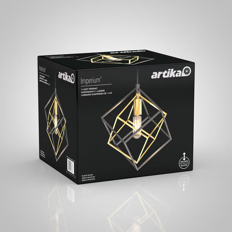 Imperium 1-Pendant Light Fixture in Black & Gold