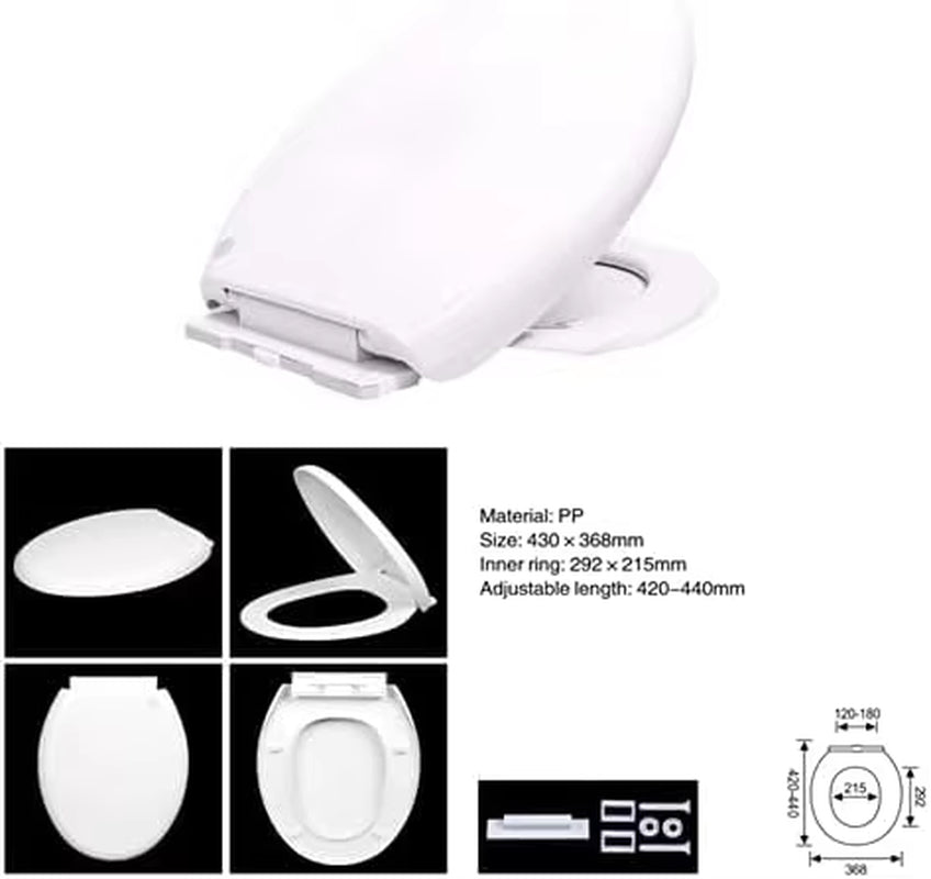 Toilet Seat, Soft Close Toilet Seats White with Quick Release, Sturdy Duroplastic Anti-Bacterial Toilet Lid WC Seats