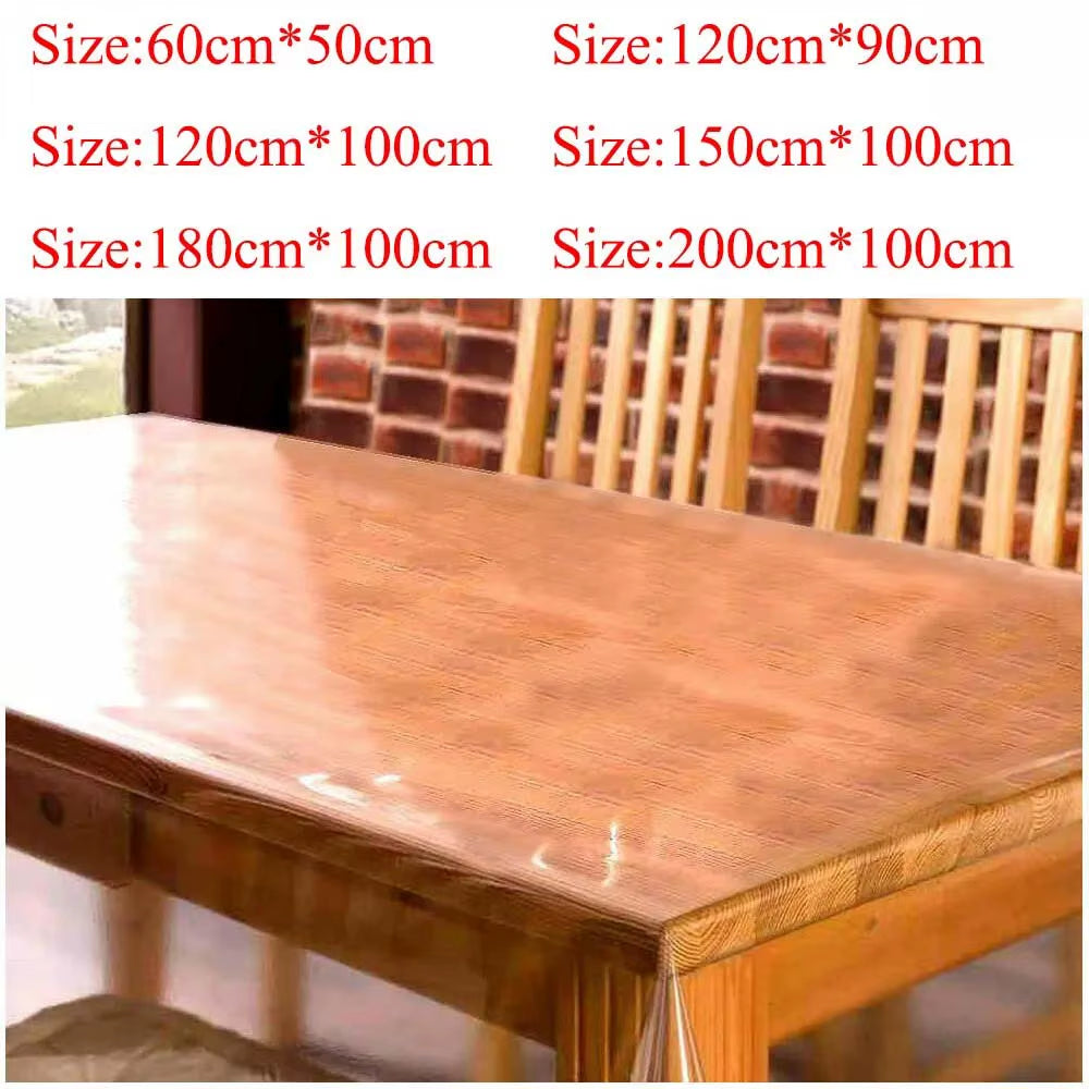 Clear Soft Glass PVC Table Protector Mat - Waterproof & Oil-Proof Tablecloth, 2mm Thick