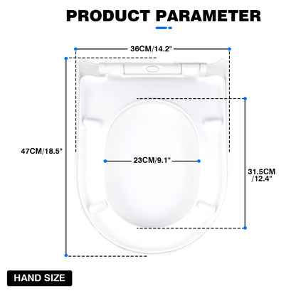 Toilet Seat, Soft Close Toilet Seats White with Quick Release, Sturdy Duroplastic Anti-Bacterial Toilet Lid WC Seats