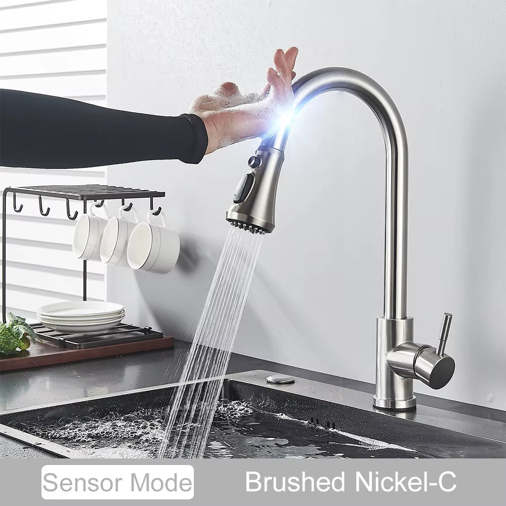 Pull Out Sensor Black Kitchen Faucet Sensitive Touch Control Faucet Mixer for Kitchen Touch Sensor Kitchen Mixer Tap
