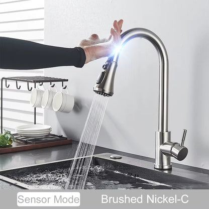 Pull Out Sensor Black Kitchen Faucet Sensitive Touch Control Faucet Mixer for Kitchen Touch Sensor Kitchen Mixer Tap