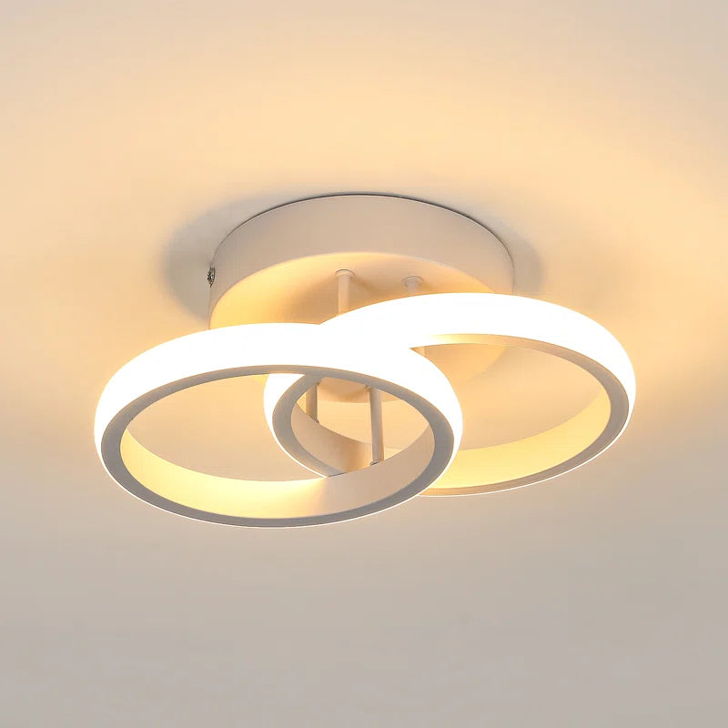 Verbrande 2-Light 25Cm LED Integrated Semi Flush Mount