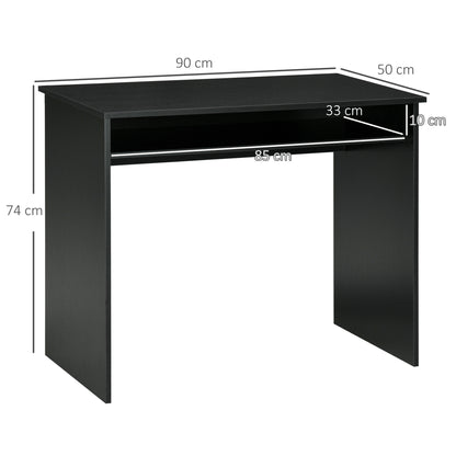 Writing Desk Laptop Table Workstation with Shelf Home Office High Gloss White