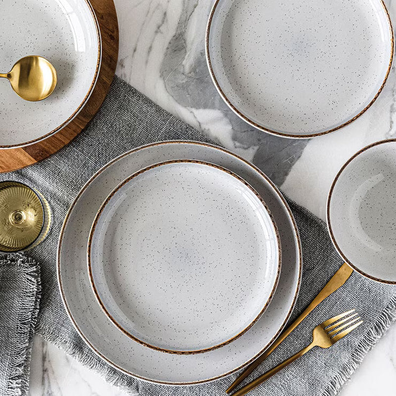 16-Piece Stoneware Dinnerware Set – Light Grey