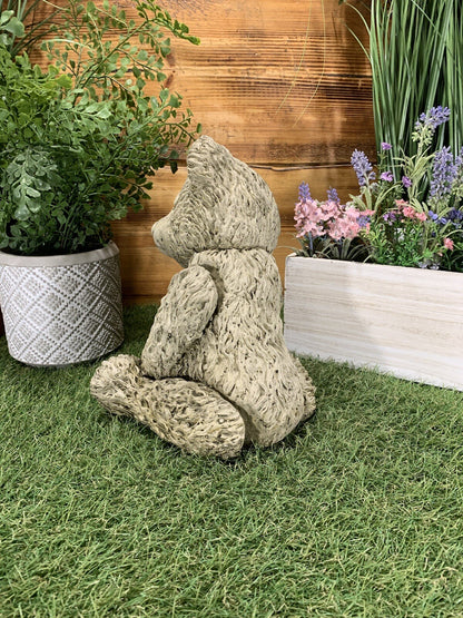 STONE GARDEN CUTE TEDDY BEAR DETAILED CONCRETE GARDEN ORNAMENT