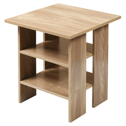 2 Tier Wooden Side End Table Nightstand Furniture Living Room Bedroom Storage
