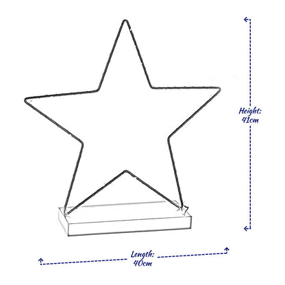 Large LED Star Ornament – Battery-Operated Light-Up Christmas Decoration