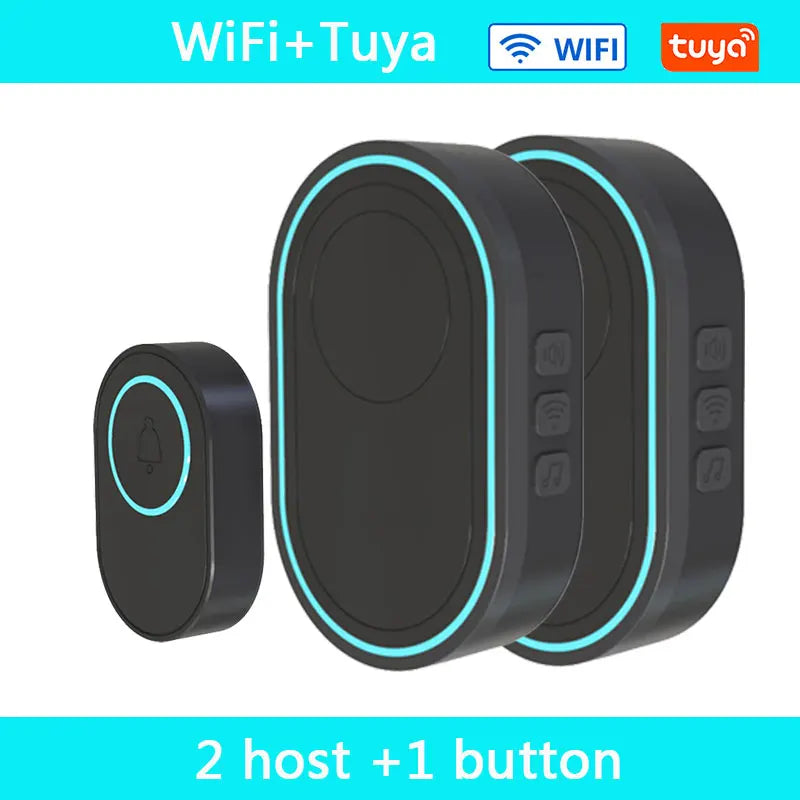 Wireless Doorbell Tuya App Intelligent Home Welcome Doorbell Waterproof Button LED Light 433Mhz Security Alarm Smart Doorbell