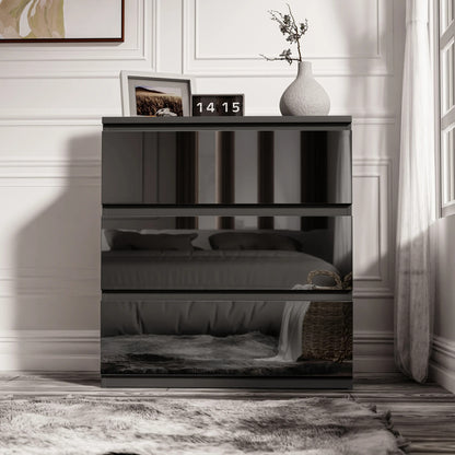 High Gloss Chest of Drawers – Tall & Wide Bedroom Storage Cabinet