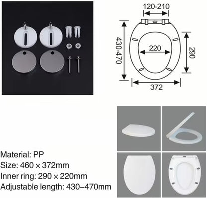 Toilet Seat, Soft Close Toilet Seats White with Quick Release, Sturdy Duroplastic Anti-Bacterial Toilet Lid WC Seats