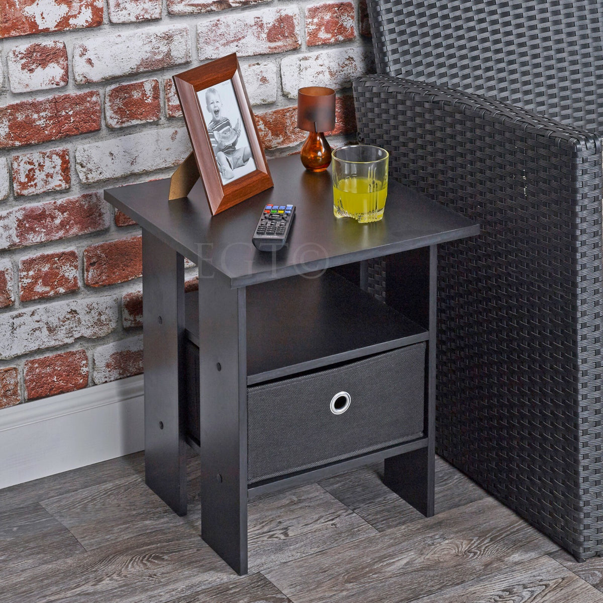 2 Tier Wooden Side End Table Nightstand Furniture Living Room Bedroom Storage