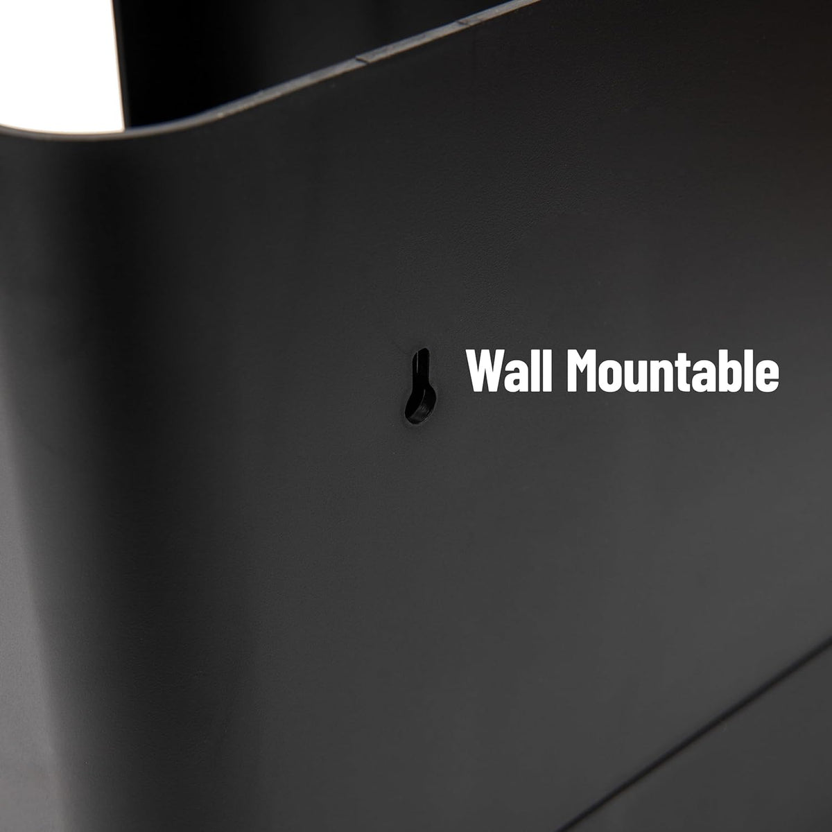 VCCUIOB 6-Compartment Upright Coffee Condiment & Cup Organizer - Sleek Black Design for Breakroom Efficiency
