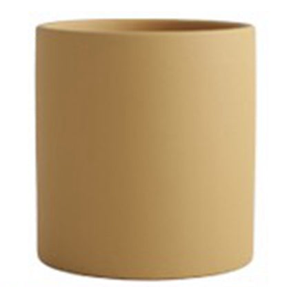 Nordic Ceramic Flowerpot – Cylindrical Succulent Planter with Drainage Tray