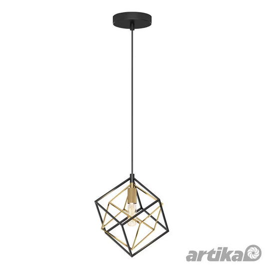 Imperium 1-Pendant Light Fixture in Black & Gold