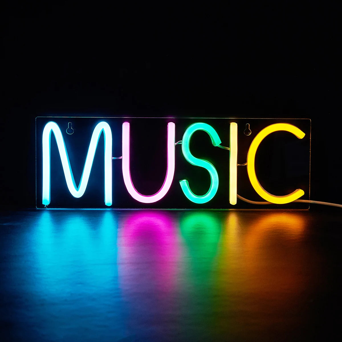 Chi-Buy LED Neon MUSIC USB Powered Neon Signs Night Light 3D Wall Art & Game Room Bedroom Living Room Decor Lamp Signs