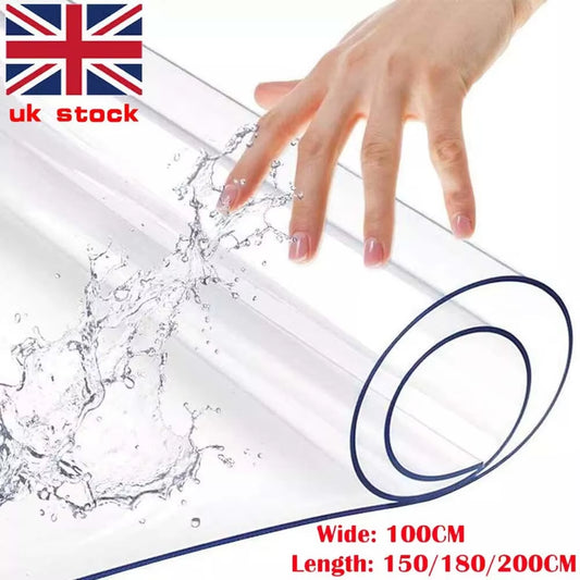 Clear Soft Glass PVC Table Protector Mat - Waterproof & Oil-Proof Tablecloth, 2mm Thick