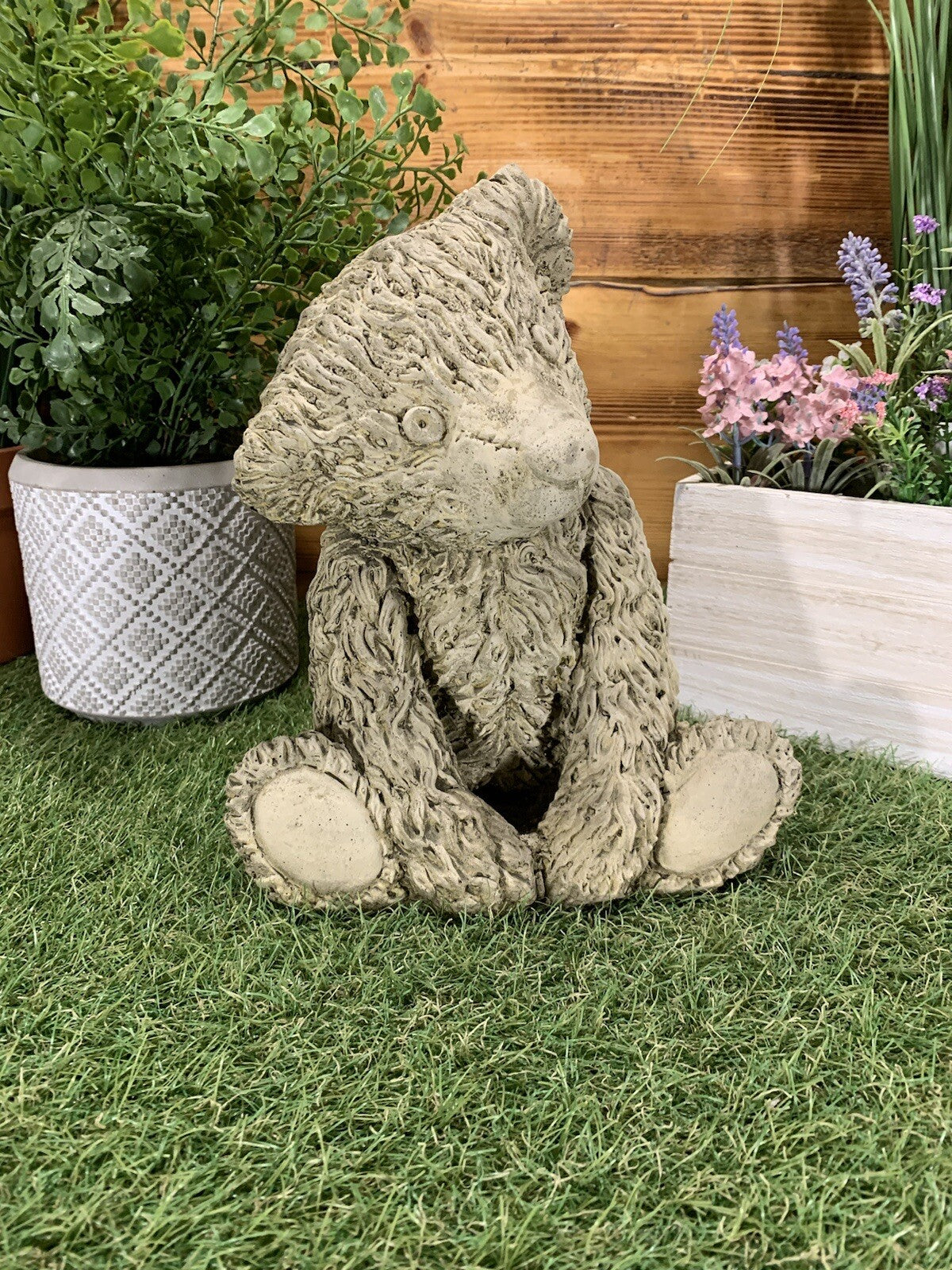 STONE GARDEN CUTE TEDDY BEAR DETAILED CONCRETE GARDEN ORNAMENT
