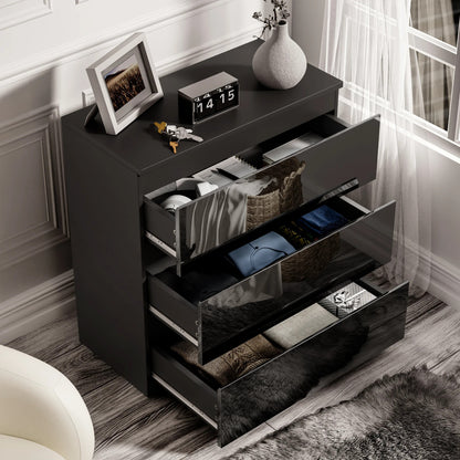 High Gloss Chest of Drawers – Tall & Wide Bedroom Storage Cabinet