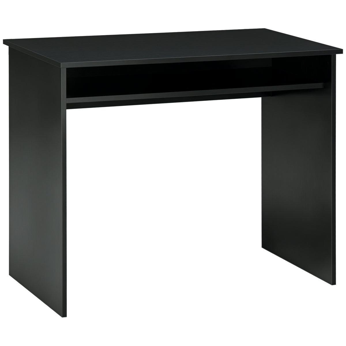 Writing Desk Laptop Table Workstation with Shelf Home Office High Gloss White