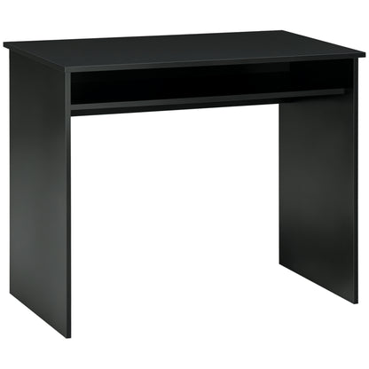 Writing Desk Laptop Table Workstation with Shelf Home Office High Gloss White