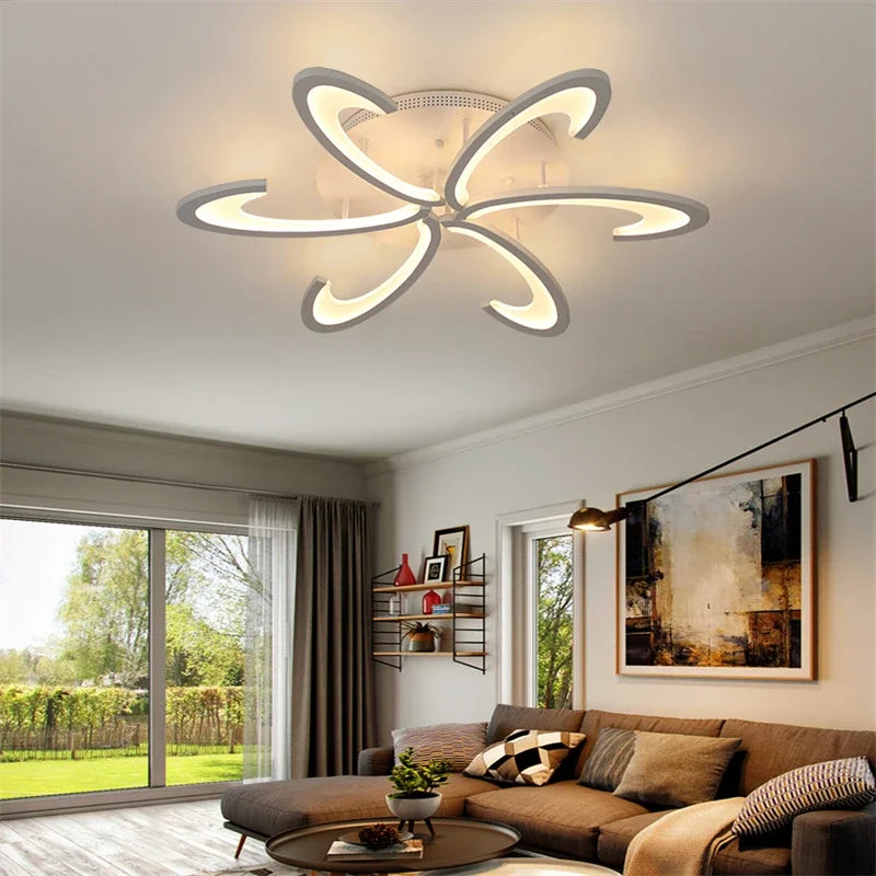 Modern Led Acrylic Ceiling Light Fixture Creative Design Led Chandelier Ceiling Lamps RC Dimming Indoor Lighting Plafon Lustres