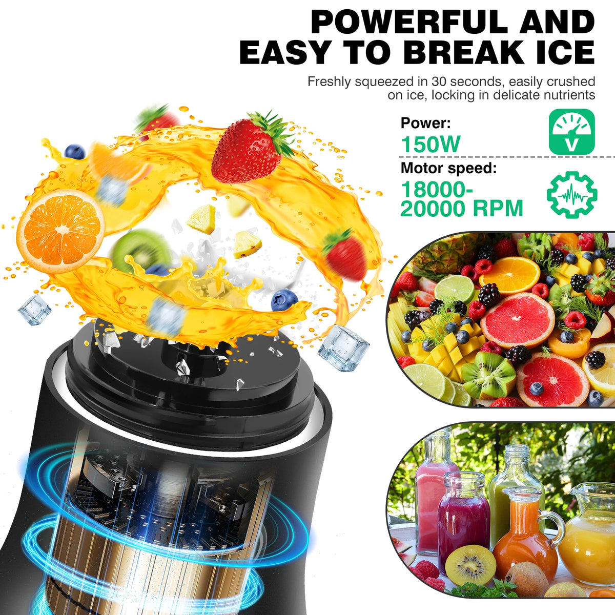 600ml Portable USB Rechargeable Mini Blender - Personal Smoothie & Ice Crusher