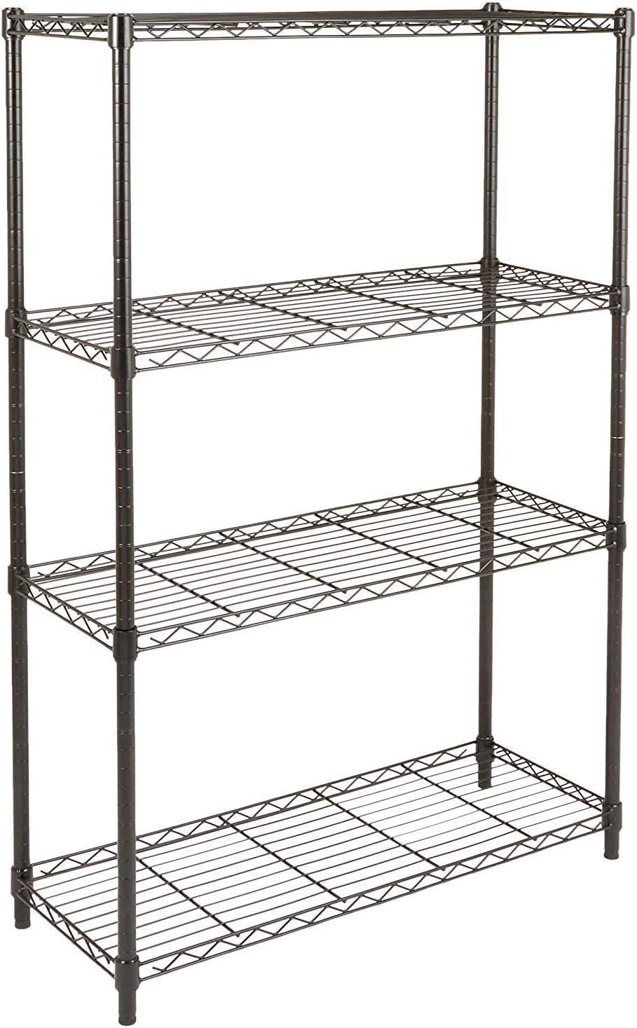 4-Tier Adjustable Storage Shelving Unit – 640kg Capacity (Black, 91.4 x 35.6 x 137.1cm)