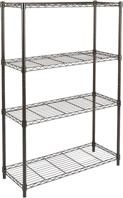 4-Tier Adjustable Storage Shelving Unit – 640kg Capacity (Black, 91.4 x 35.6 x 137.1cm)