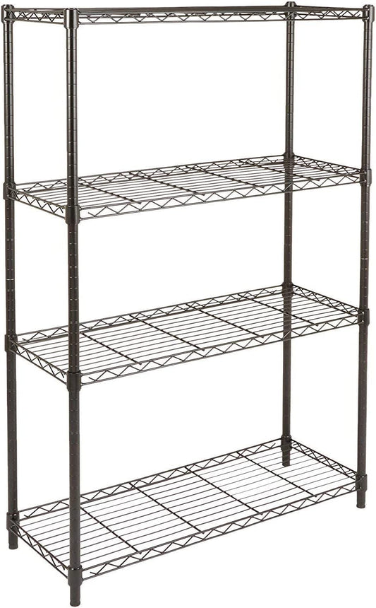 4-Tier Adjustable Storage Shelving Unit – 640kg Capacity (Black, 91.4 x 35.6 x 137.1cm)