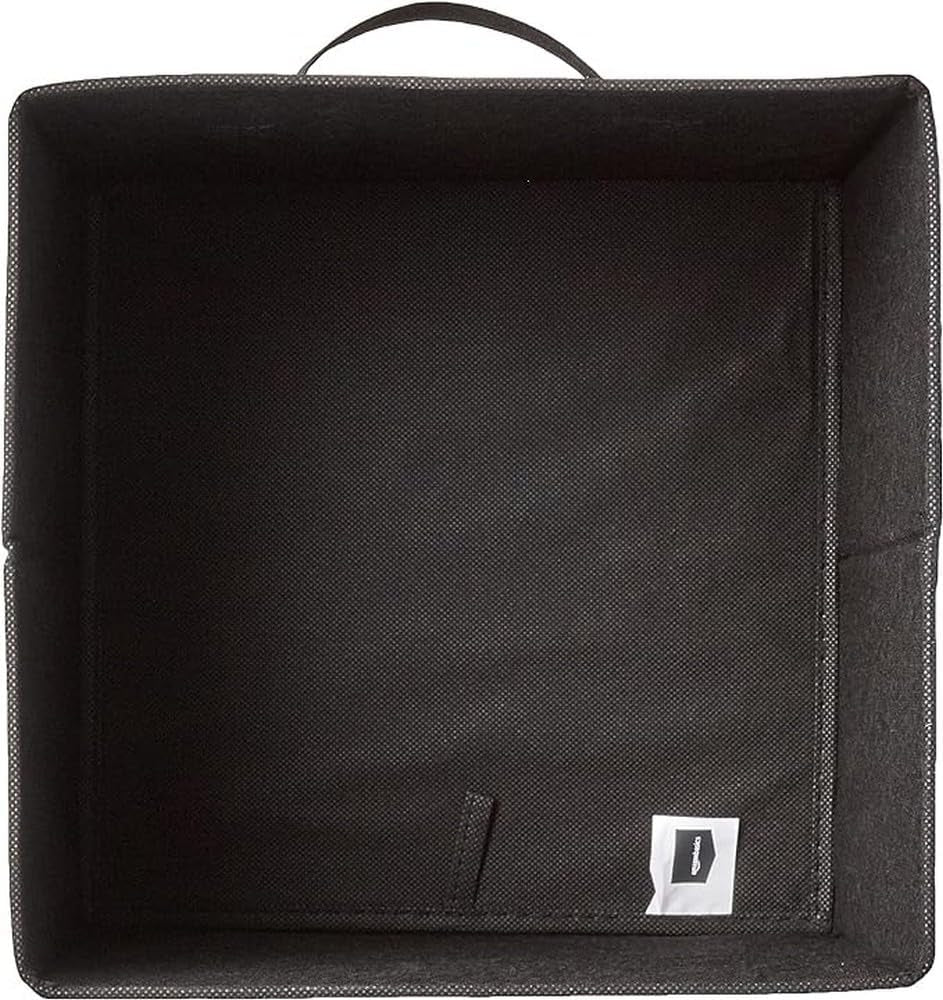 Collapsible Fabric Storage Cube/Organiser with Handles, Pack of 6, Solid Black, 26.6 X 26.6 X 27.9 Cm