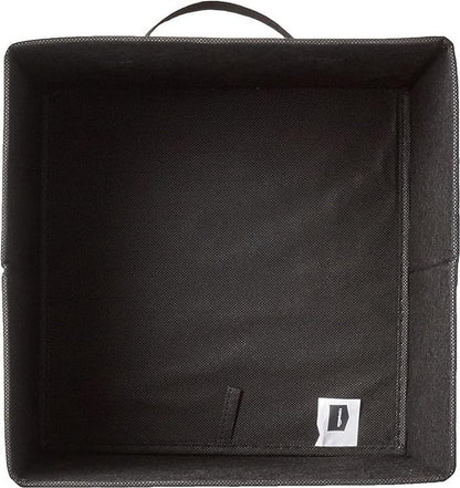 Collapsible Fabric Storage Cube/Organiser with Handles, Pack of 6, Solid Black, 26.6 X 26.6 X 27.9 Cm