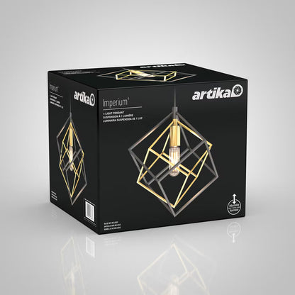 Imperium 1-Pendant Light Fixture in Black & Gold