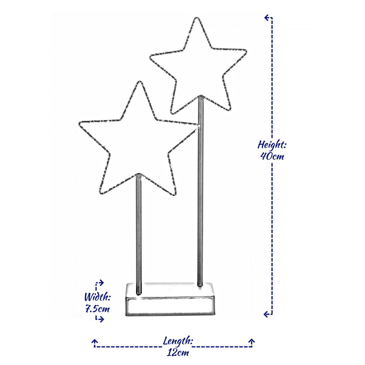 Large LED Star Ornament – Battery-Operated Light-Up Christmas Decoration