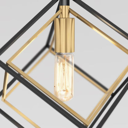 Imperium 1-Pendant Light Fixture in Black & Gold
