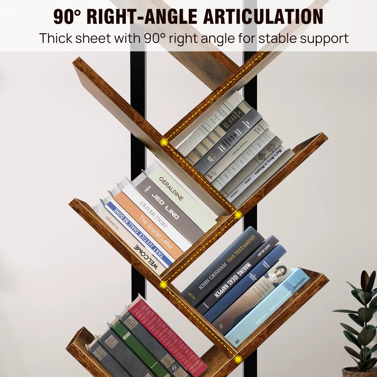 Stylish 9-Tier Tree Bookshelf - Elegant Floor Standing Bookcase for Unique Display and Storage Solutions