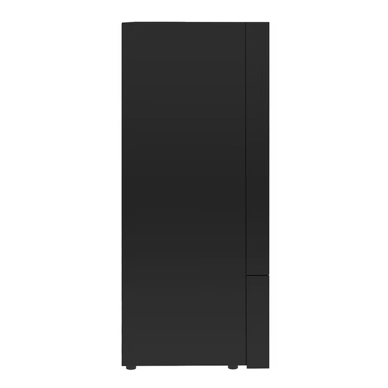 Qube Matt Black Electric Stove Heater - 2kW Freestanding Fireplace with Realistic Flame Effect
