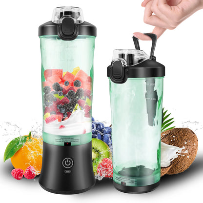 600ml Portable USB Rechargeable Mini Blender - Personal Smoothie & Ice Crusher