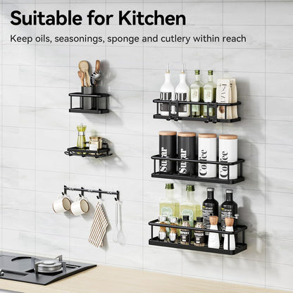 No-Drill Shower Caddy Set – 6 Rustproof Hanging Baskets for Bathroom Storage