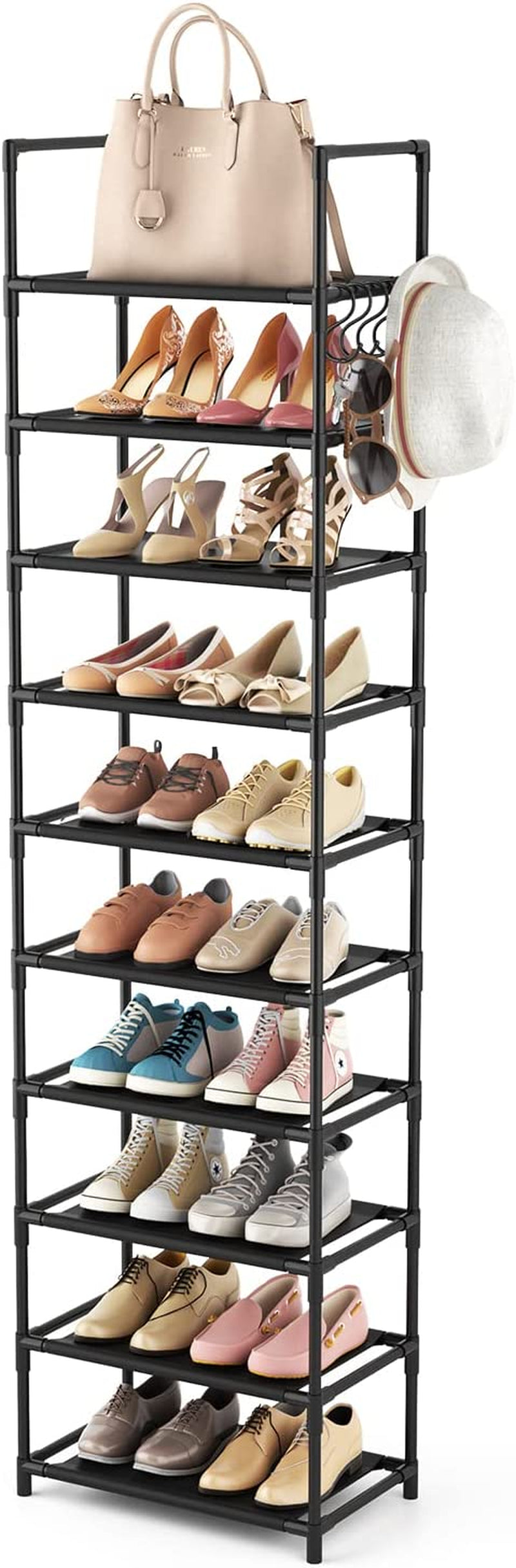 Maximize Your Space with Our 10-Tier Tall Shoe Rack - Store 20-25 Pairs of Boots with Style and Ease!