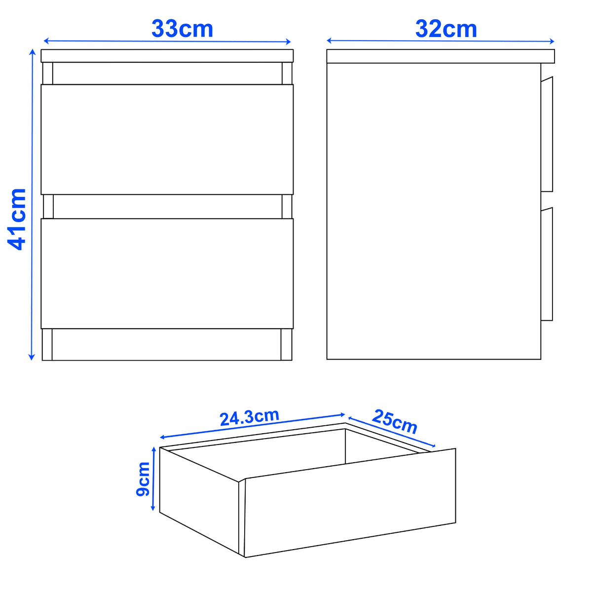 High Gloss Chest of Drawers – Tall & Wide Bedroom Storage Cabinet