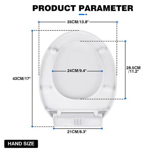 Toilet Seat, Soft Close Toilet Seats White with Quick Release, Sturdy Duroplastic Anti-Bacterial Toilet Lid WC Seats