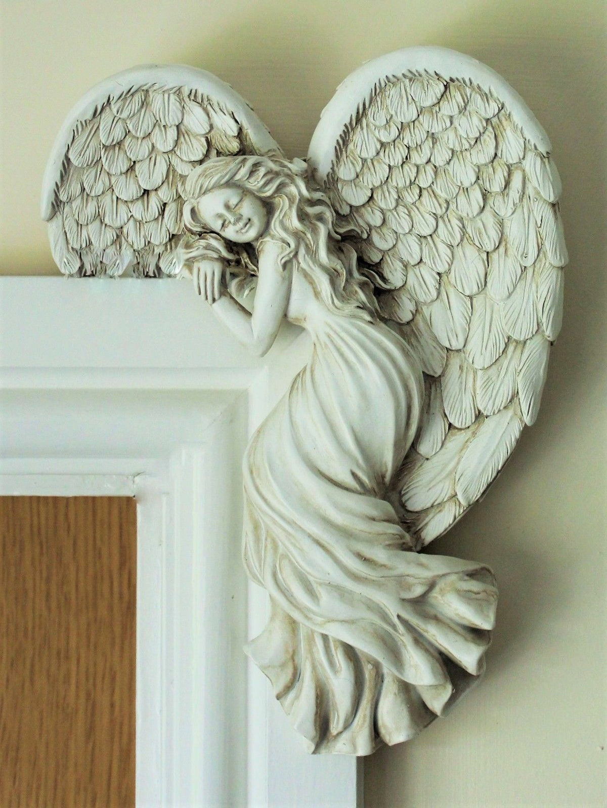 Angel Wings Sculpture Ornament Set Door Frame Garden Home Decor Secret Fairy