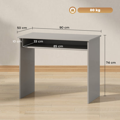 Writing Desk Laptop Table Workstation with Shelf Home Office High Gloss White