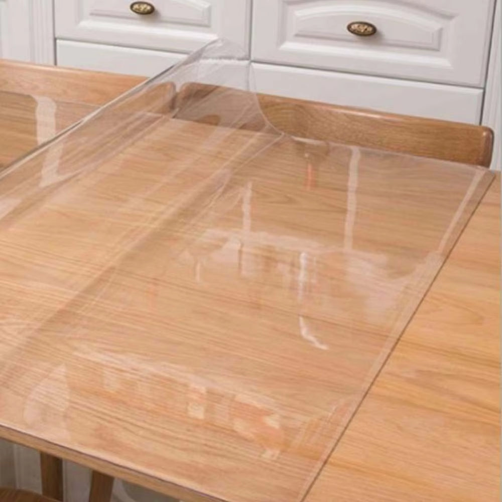 Clear Soft Glass PVC Table Protector Mat - Waterproof & Oil-Proof Tablecloth, 2mm Thick