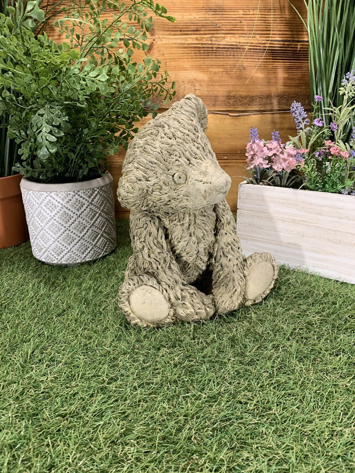 STONE GARDEN CUTE TEDDY BEAR DETAILED CONCRETE GARDEN ORNAMENT