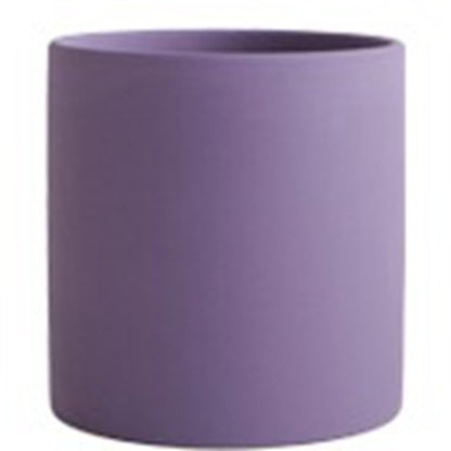 Nordic Ceramic Flowerpot – Cylindrical Succulent Planter with Drainage Tray