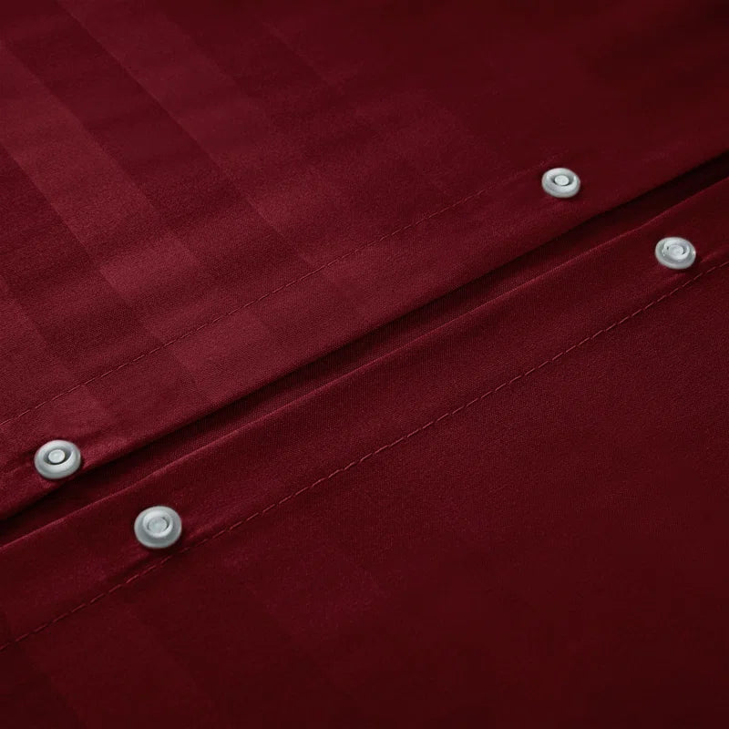 Klarita 250 TC Reversible Striped Microfibre Duvet Cover Set - Silky Soft Bedding with Pillowcases