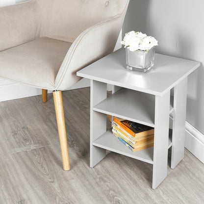 2 Tier Wooden Side End Table Nightstand Furniture Living Room Bedroom Storage