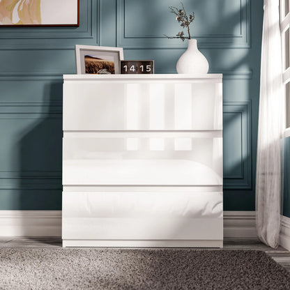 High Gloss Chest of Drawers – Tall & Wide Bedroom Storage Cabinet
